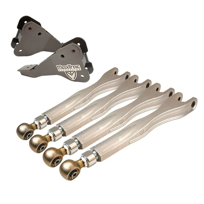 MaxTrac front forged 4-link arms and mounting brackets for 2017-2022 Ford F-250 and F-350 Super Duty 4WD