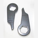 MaxTrac forged steel 1-3 inch leveling torsion keys with shock extenders for 2020-2025 GM 2500HD and 3500HD.