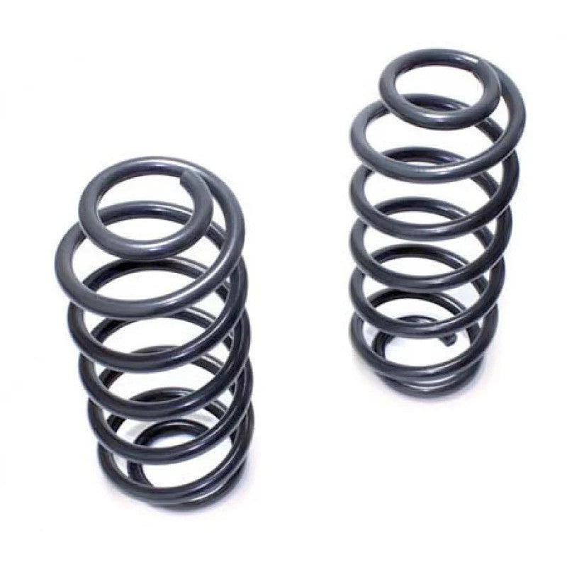 Pair of grey powder-coated MaxTrac front lowering coil springs for 1988-1999 GM 2WD trucks and SUVs