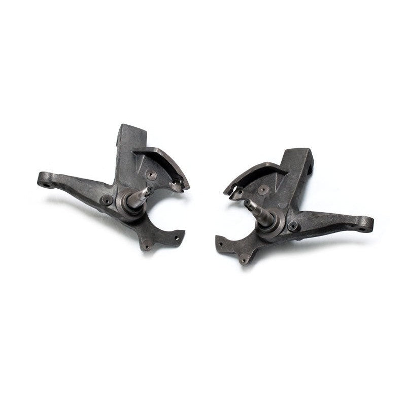 MaxTrac 100520H black E-coated 2-inch front lowering spindles for 1988-1999 Chevrolet and GMC C-Series trucks and SUVs.