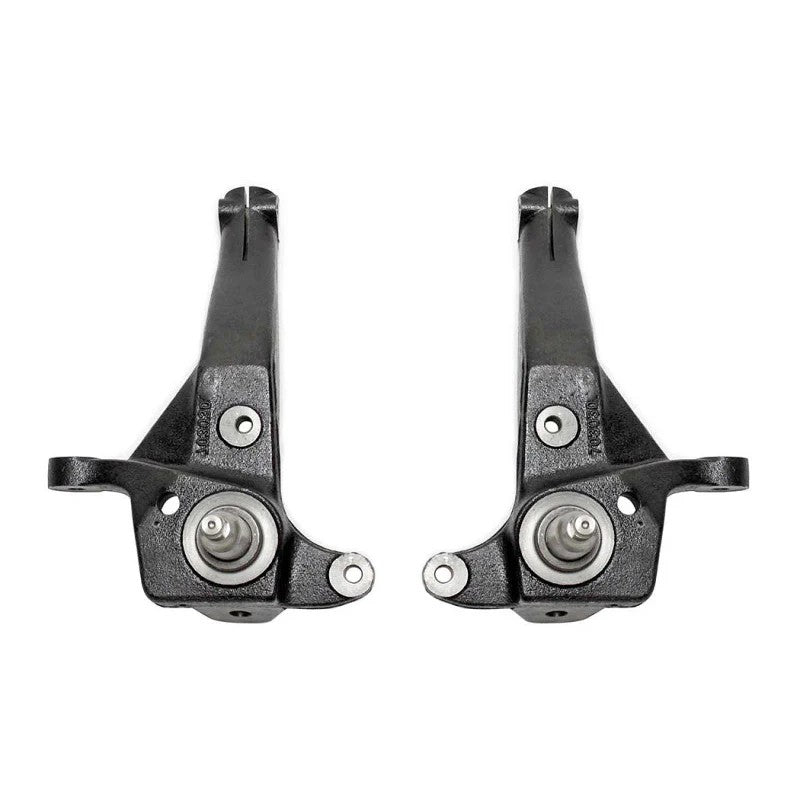 Pair of MaxTrac black E-coated cast ductile steel 4-inch front lift spindles for 1998-2000 Ford Ranger 2WD