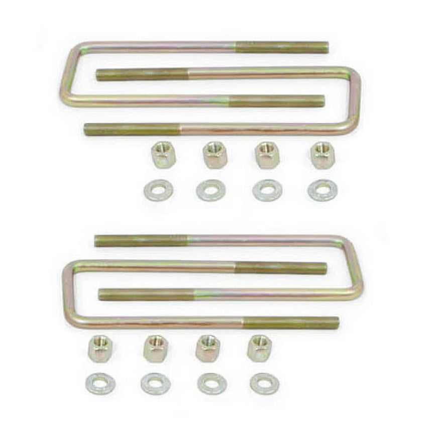 MaxTrac 910101 set of four square rear suspension U-bolts for 1-inch and 1.5-inch lift blocks.