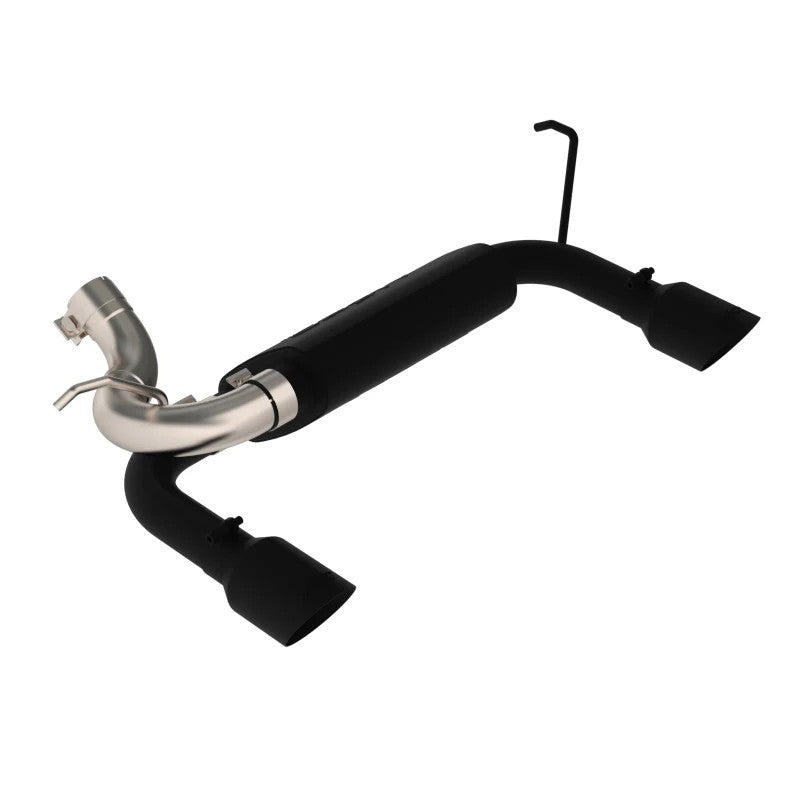 MBRP Armor BLK axle-back dual rear exit exhaust system with black powder-coated tips for 2007-2018 Jeep Wrangler JK