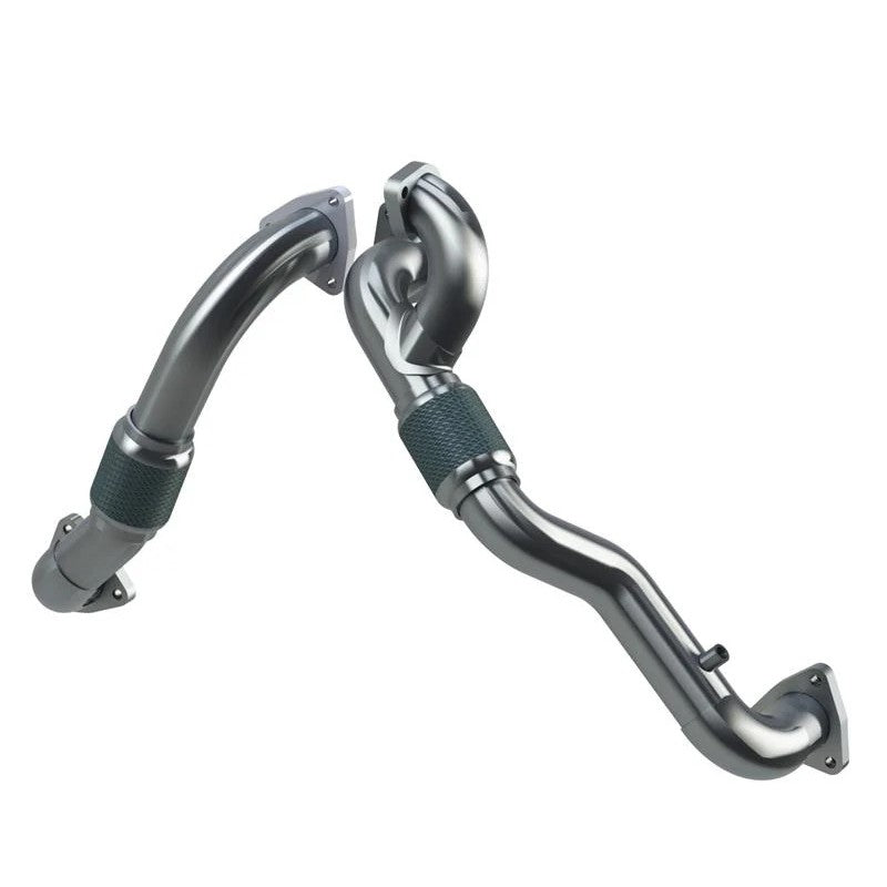 MBRP aluminized steel turbo up-pipe kit for 2008-2010 Ford 6.4L Powerstroke engines.