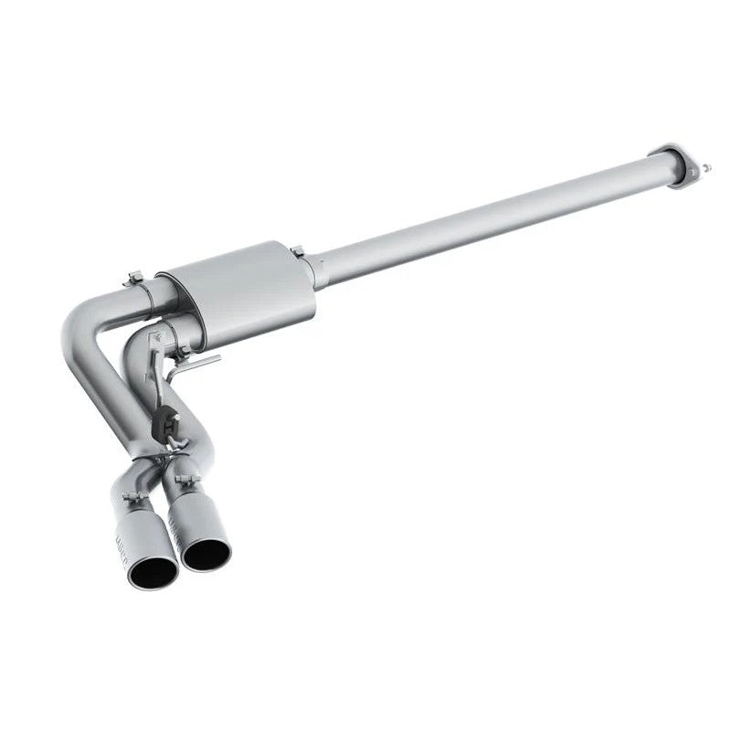 MBRP Armor Pro Series T304 stainless steel 3-inch cat-back exhaust with dual pre-axle side exit tips for Ford F-150.