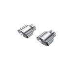 Polished MBRP T304 stainless steel double-walled exhaust tip with 5-inch angle cut outlet and ball flare inlet.