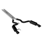 MBRP Armor BLK 3-inch dual cat-back exhaust system with black powder-coated tips for 2015-2017 Mustang GT Premium