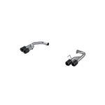 MBRP Armor Pro T304 stainless steel axle-back exhaust system with quad carbon fiber tips for 2018-2023 Ford Mustang 5.0L.