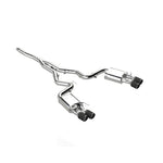 MBRP Armor Pro Series T304 stainless steel 3-inch cat-back exhaust with quad carbon fiber tips for 2019-2023 Ford Mustang