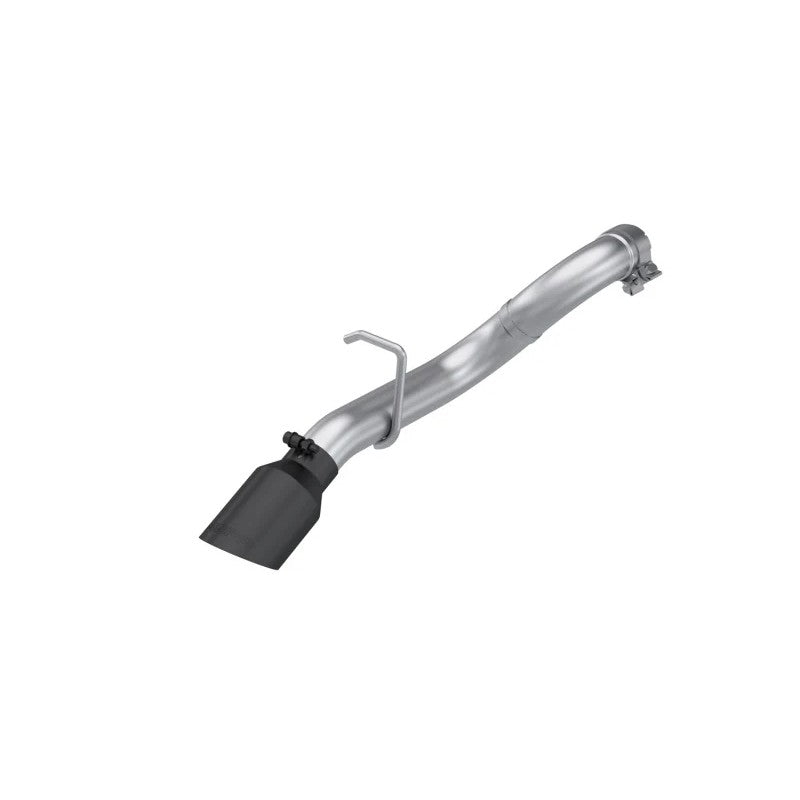 MBRP Armor Plus T409 stainless steel axle-back exhaust system with a 4-inch black dual-wall tip and turn-down exit