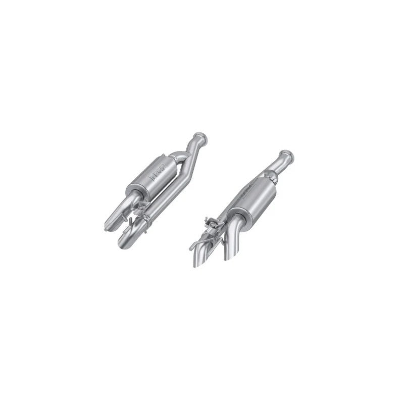 MBRP Armor Pro Series T304 stainless steel quad side-exit exhaust system with turndown tips for Mercedes-Benz G63 AMG.