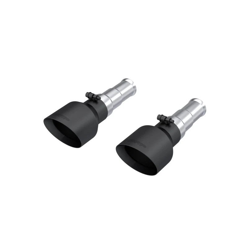 Pair of MBRP 5-inch black-coated T304 stainless steel dual-wall angle-cut exhaust tips