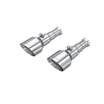 Pair of MBRP 5-inch dual-wall mirror-polished T304 stainless steel angle-cut exhaust tips for Ram 1500.