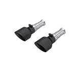Pair of MBRP 5-inch black dual-walled angle-cut T304 stainless steel exhaust tips for 2009-2024 Dodge Ram 1500