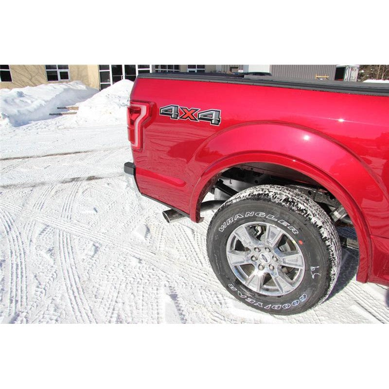 MBRP ARMOR BLK Series 3-inch aluminized steel cat-back exhaust system with black powder-coated tip for Ford F-150.