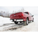 MBRP Armor Lite 3-inch aluminized steel cat-back exhaust system with dual split side exits and stainless steel tips.