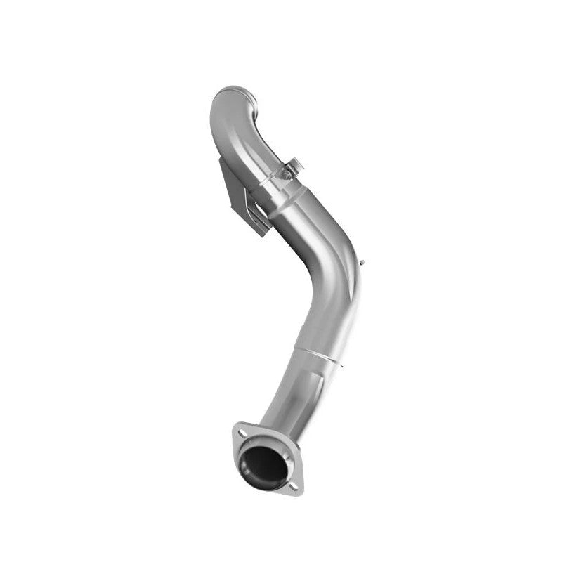 MBRP 4-inch aluminized steel down pipe with lined flex coupling and mandrel bends for 6.7L Ford Super Duty