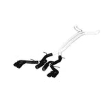 MBRP Armor BLK 3-inch race dual cat-back exhaust with black 4.5-inch quad dual-wall tips for Chevrolet Camaro.