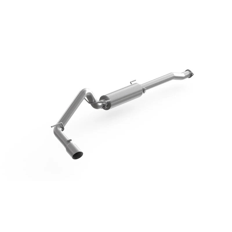 MBRP Armor Plus Series T409 stainless steel cat-back exhaust system with single side exit for Toyota Tacoma.