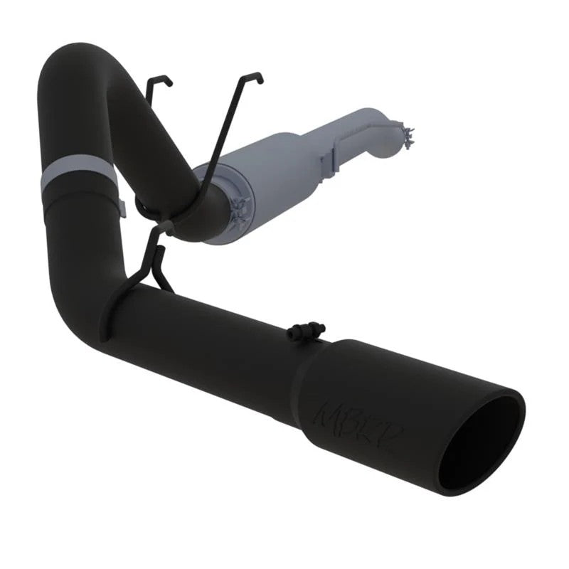 MBRP ARMOR BLK Series cat-back exhaust system featuring black powder-coated tailpipe and stainless steel tips.