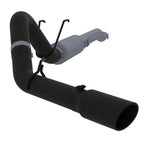 MBRP ARMOR BLK Series cat-back exhaust system featuring black powder-coated tailpipe and stainless steel tips.