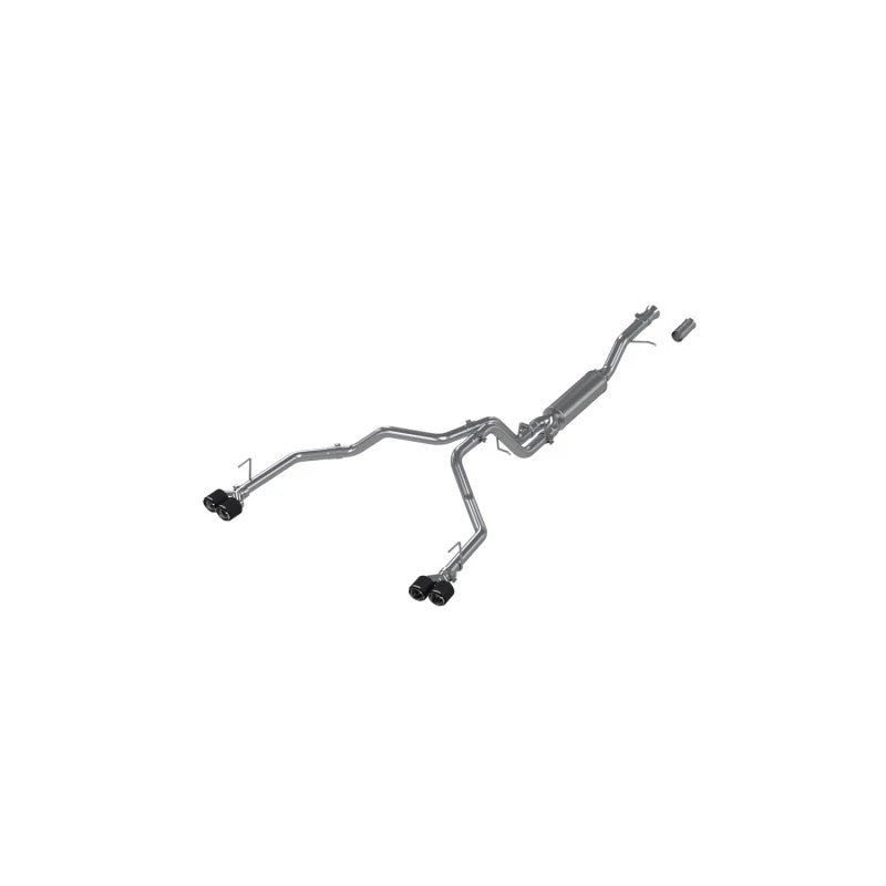 MBRP 3-inch T304 stainless steel cat-back exhaust system with quad carbon fiber tips for Tahoe and Yukon models