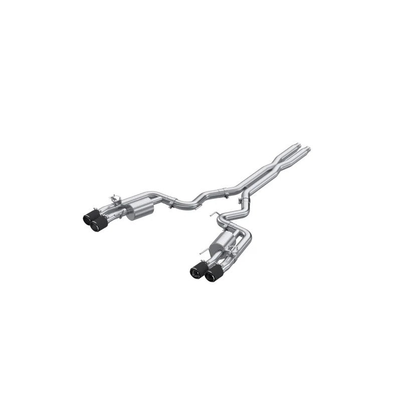 MBRP 2024+ For Mustang GT (S650) 3in Cat-Back Quad Tip - 4in Carbon Fiber Tips