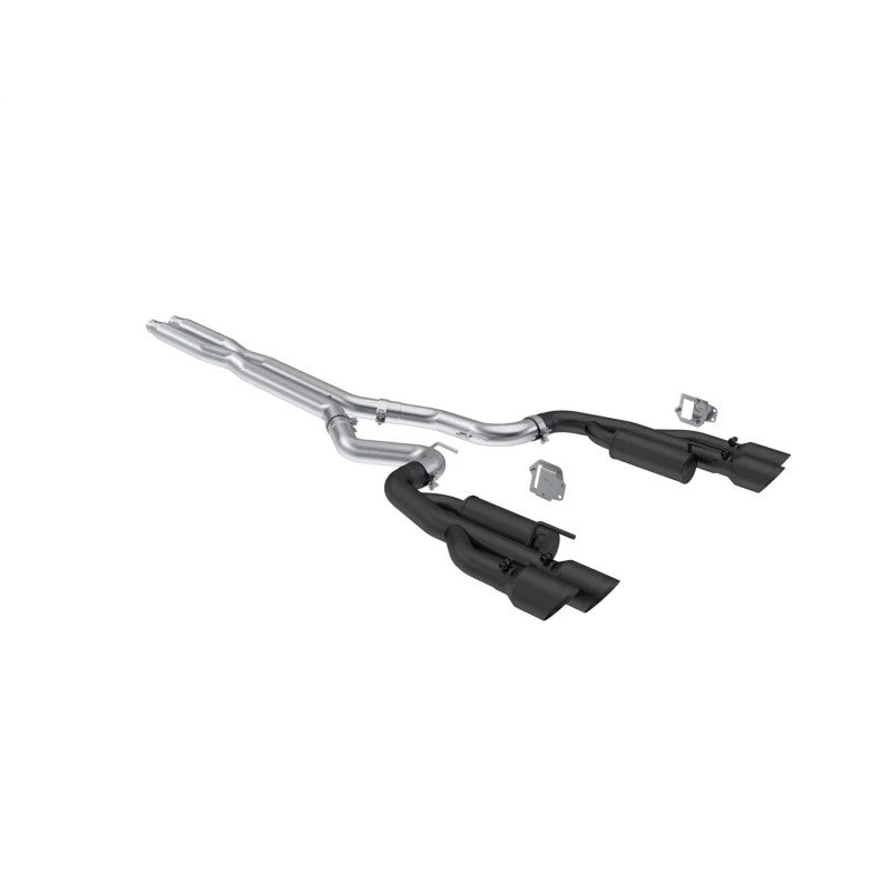MBRP 2024+ Ford Mustang 5.0L Blk Alum. SS 3in Cat-Back Exhaust w/ Quad Blk Tips (Valve Delete)
