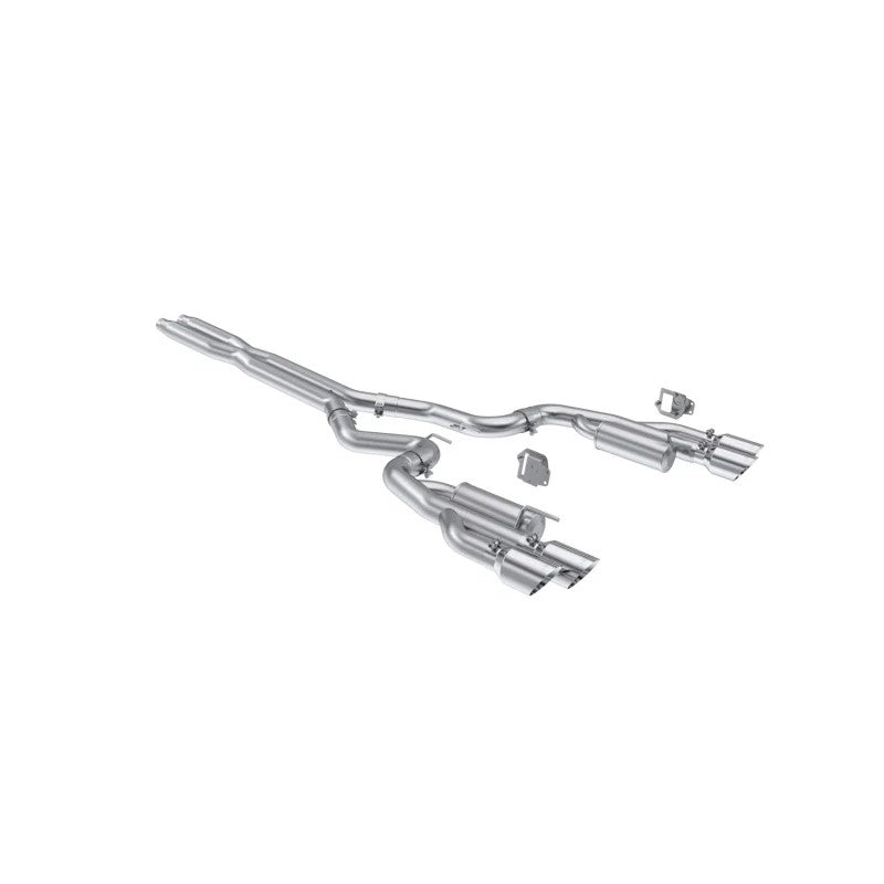 MBRP Armor Pro 3-inch T304 stainless steel cat-back exhaust with quad tips and valve delete for 2024-2026 Ford Mustang 5.0L