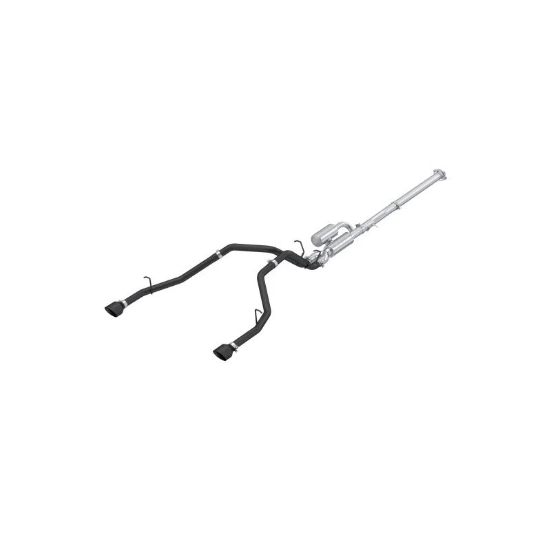 MBRP ARMOR BLK Series 3-inch aluminized steel cat-back exhaust with dual 5-inch black tips for 2025-2026 Ram 1500.