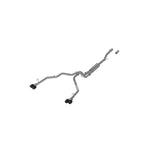 MBRP T304 stainless steel dual-split cat-back exhaust system with quad 4-inch carbon fiber tips
