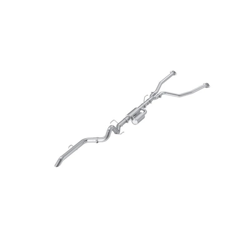 MBRP Armor Lite 3-inch aluminized steel cat-back exhaust with a high-clearance turn down tailpipe.