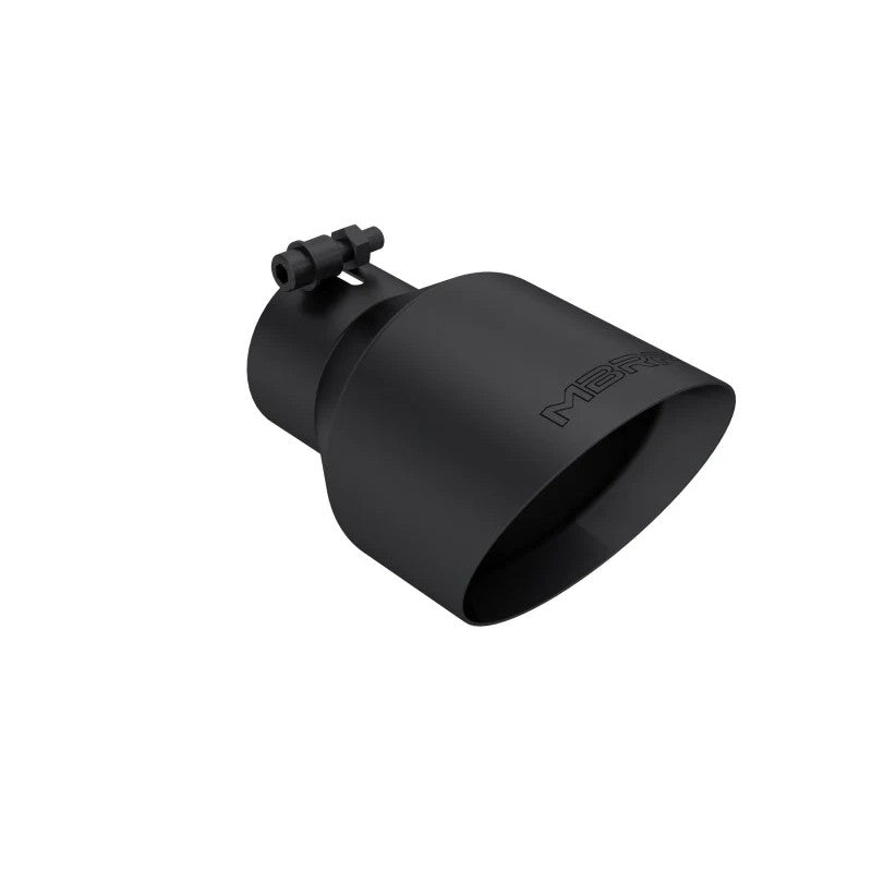 MBRP universal dual-wall exhaust tip with 3-inch hex outlet, 5-inch inlet, and high-heat black coating.