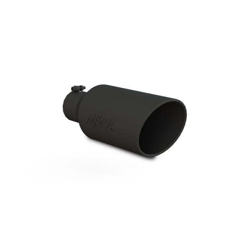 MBRP black T304 stainless steel exhaust tip with 7-inch rolled outlet and 4-inch inlet.