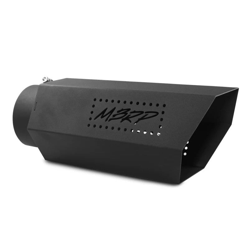 Black coated MBRP hexagonal dual-wall exhaust tip with 5 inch inlet and 16 inch length, straight cut no-logo design.