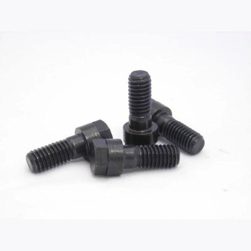 Set of six McLeod 1500 Grade 8 pressure plate bolts with 3/8 inch threads and small hex heads.