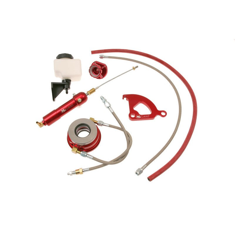 McLeod 14-325 hydraulic clutch conversion kit with master cylinder, reservoir, and braided lines for 1979-1995 Mustang.