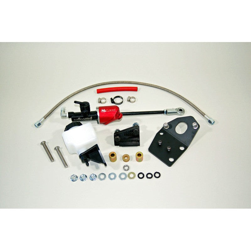 McLeod 1431001 hydraulic clutch conversion master cylinder and fluid line for 1964-1966 Ford Mustang firewall mounting