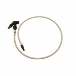 McLeod 36-inch braided stainless steel hydraulic clutch line with male wire clip fittings and elbow bleeder