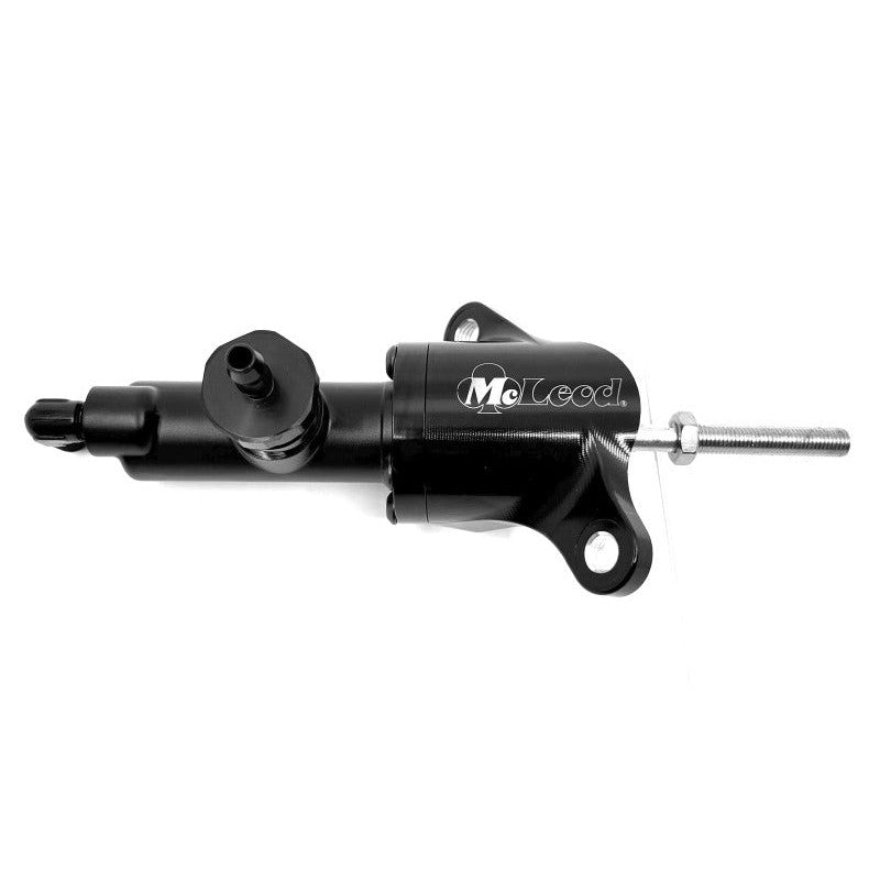 McLeod 3/4in bore aluminum master cylinder with 8-hole billet mounting flange for remote reservoir setups.