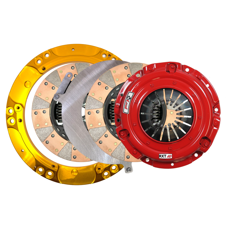 McLeod RXT HD twin disc clutch kit 6932-07HD with ceramic discs, 26-spline hub, and heavy-duty pressure plate.