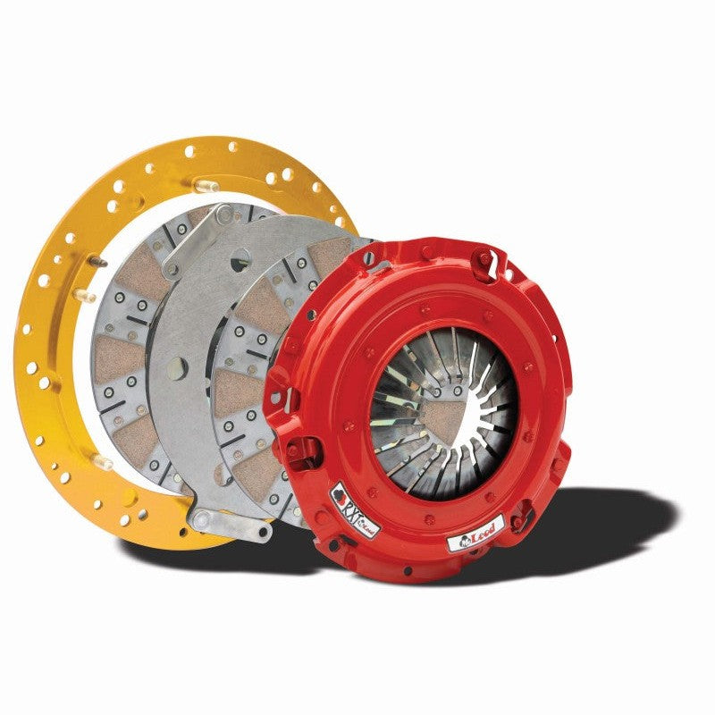 McLeod RXT Street Twin clutch assembly with bronze ceramic friction discs and a 168-tooth aluminum flywheel.