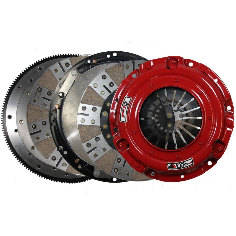 McLeod RXT twin disc clutch kit with ceramic discs and 23-spline hub for 2011-2017 Ford Mustang GT 5.0L