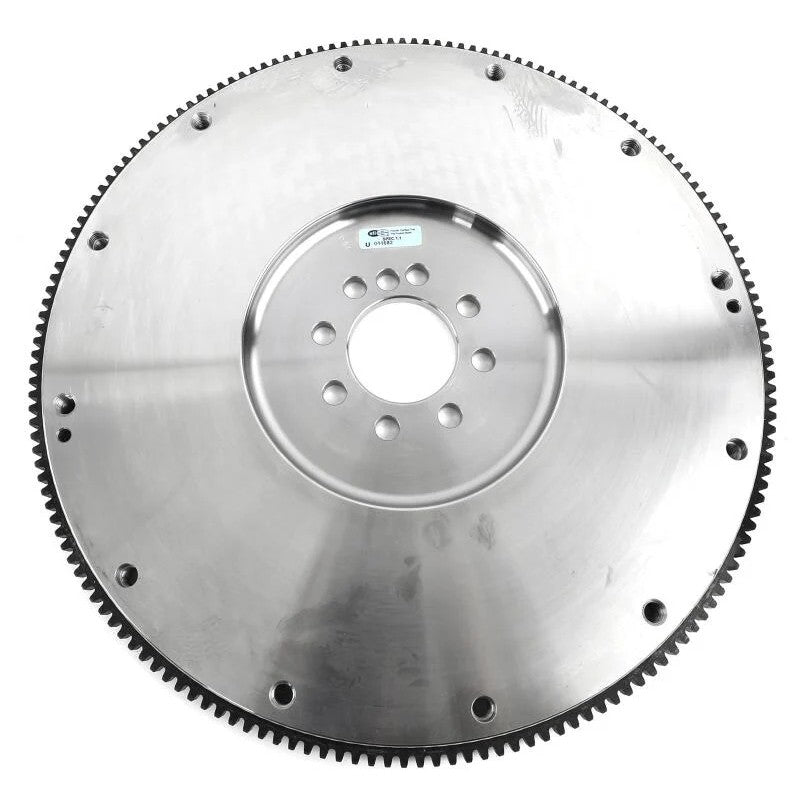 McLeod billet steel flywheel for GM LSA 8-bolt crankshaft with 168-tooth ring gear.