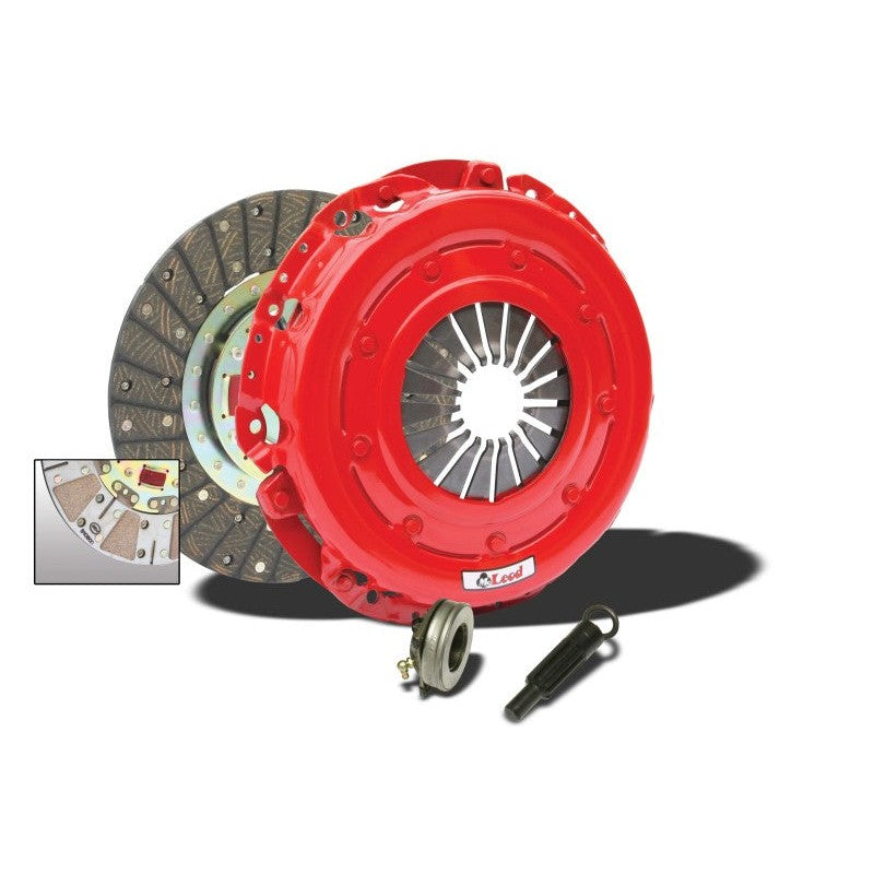McLeod Super Street Pro clutch kit including high-clamp pressure plate, dual-face disc, and alignment tool.