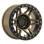 Method MR106 Beadlock 17x9 wheel in Method Bronze with forged aluminum ring and 6-window spoke design