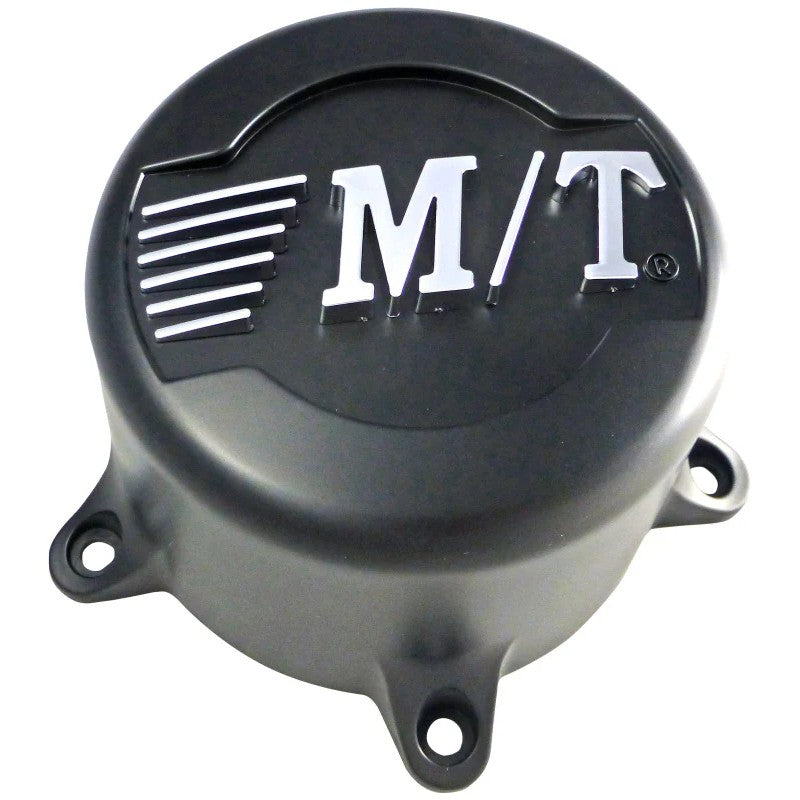 Black Mickey Thompson Classic III closed screw-on center cap with logo for 5x5.5 bolt pattern wheels.
