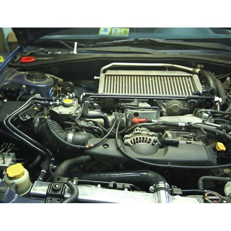 Black dual-layer silicone ancillary hose kit for 2002-2005 Subaru Impreza WRX