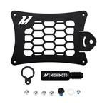 Mishimoto black anodized 6061-aluminum tow hook license plate relocation bracket for BMW F80 M3 and F82 M4
