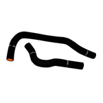 Mishimoto black silicone radiator and heater hose kit with reinforced fibers for Honda Civic B16 engines.